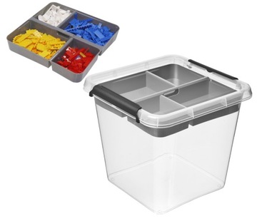 POJEMNIK NA KLOCKI LEGO PLASTIKOWY 13l +ORGANIZER WKŁAD INSERT