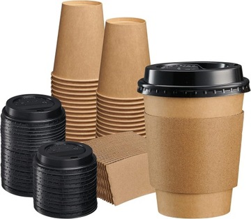 KUBKI PAPIEROWE DO KAWY 250ML EKO KRAFT + WIECZKA 100 SZT (do odsprzedaży)