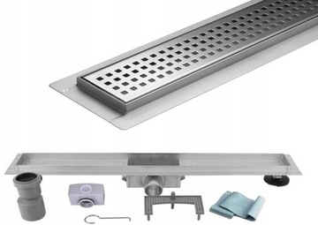 Odpływ liniowy prysznicowy 100 cm niski niska zabudowa 52 mm wzór M06