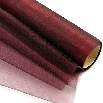 ORGANZA ORGANTYNA tiul 36cm x 9m burgund obszyta