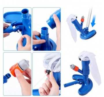 ПЫЛЕСОС ДЛЯ ЧИСТКИ БАССЕЙНА DNA, РУЧНОЙ, СЕТОЧНЫЙ, БЫСТРЫЙ СОЕДИНИТЕЛЬ ДЛЯ ШЛАНГА