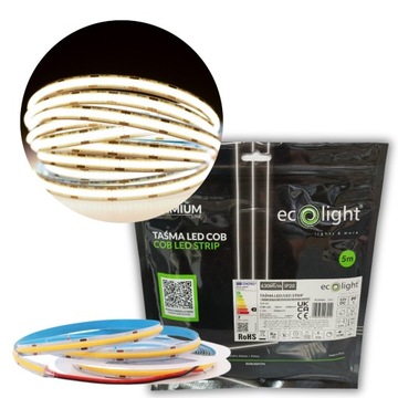 Taśma LED COB 7W/m NEUTRALNA 4000K 630lm/m IP20 5m NEON HOMOGENICZNA 8mm