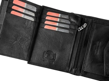 Nowoczesny duży męski portfel skórzany z RFID
