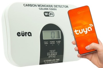 CZUJNIK CZADU WiFi CO LCD TLENKU WĘGLA APLIKACJA TUYA bateryjny