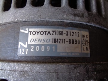 ALTERNÁTOR 27060-31212 LEXUS GS 250 IV 12-
