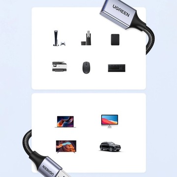 Удлинитель Ugreen Кабель-переходник USB (папа) - USB (гнездо) 3.0 5Гб