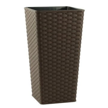 НАБОР 2x КОРИЧНЕВЫЕ КРЫШКИ ДЛЯ ЦВЕТОЧНЫХ ВАЗОНОВ СО ВСТАВКОЙ, ВЫСОКИЕ 16x30см