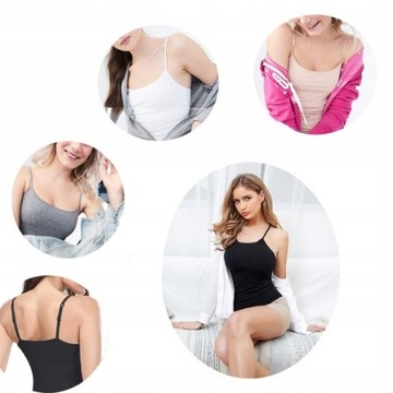 Damski TOP z wbudowanym Biustonoszem czarny