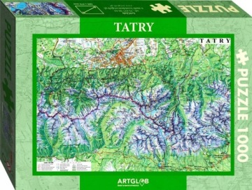 Logická Skládačka Hobby Puzzle Manuální hra 1000 dílků Tatry Mapa 1:50