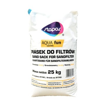 Piasek kwarcowy do filtra basenowego 25 kg