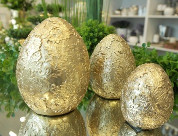 Пасхальная статуэтка, золотое пасхальное яйцо, декорированное яйцо, 18 см.