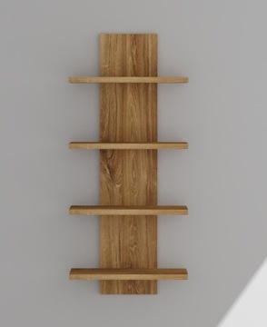 Półka wisząca ścienna samowisząca panel 4 półki 90 cm dąb artisan