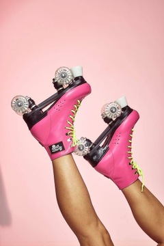 GLOWING ROLLERS классические розовые роликовые коньки в стиле ретро 37