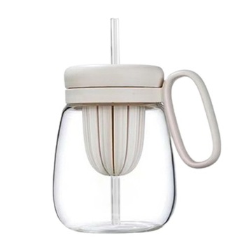 Бутылка для воды Bubble Tea с трубочкой для смузи Smoothies 850мл белая