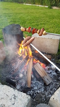 Палочки для костра из нержавеющей стали с деревянной ручкой, 4 шт.