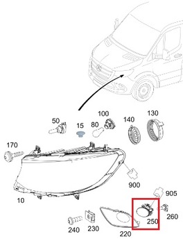 MERCEDES SPRINTER 907 910 SVĚTLO HALOGEN LEVÝ ORIGINÁLNÍ