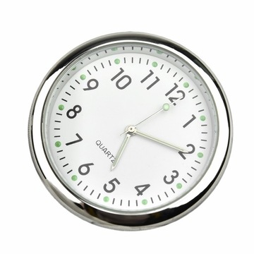 Автомобильные часы Silver White QUARTZ - Украшение автомобиля Chrome White PL