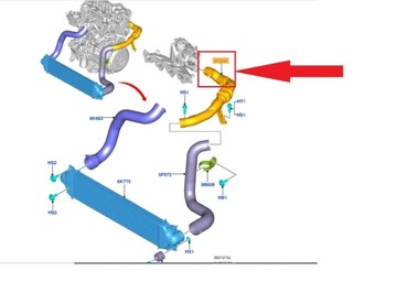 TRUBKA WAZ TURBO INTERCOOLER FORD KUGA 2.0 TDCI