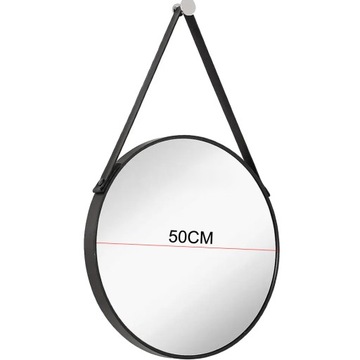 СОВРЕМЕННОЕ ЗЕРКАЛО, ПОДВЕСНОЕ НА РЕМЕНКЕ, КРУГЛОЕ ВАННАЯ ГОСТИНАЯ СПАЛЬНЯ 50 СМ