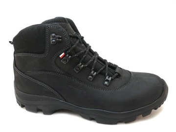 WOJAS trekking wysoki czarny 9378-91 skórzany 45