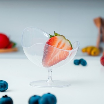 ЗАКУСОЧНЫЕ ДЕСЕРТНЫЕ СТАКАНКИ 50МЛ НА ДЕСЕРТНОЙ ПОДСТАВКЕ 48 шт + ЛОЖКИ.