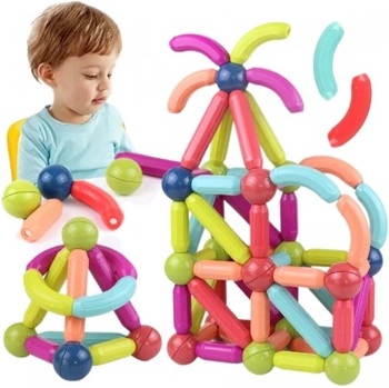 XXL KLOCKI MAGNETYCZNE EDUKACJA MAGNETIC STICKS 58