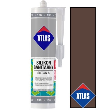 ATLAS SILIKON SILTON SANITARNY CIEMNOBRĄZOWY 024 280ml
