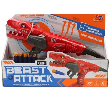 ПИСТОЛЕТ ДИНОЗАВРА С ДРОТИКАМИ И СНАРЯДАМИ ТИПА НЕРФ