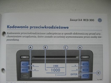 VW RCD 300 Руководство пользователя польского пользователя Radio RCD 300 VW красочное оригинал