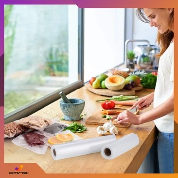 Folia do pakowania próżniowego żywności rękaw folia moletowana zestaw 20 cm