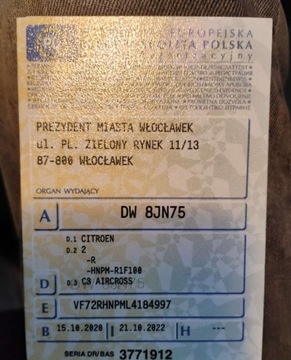 Citroen C3 Aircross  I Crossover 1.2 PureTech 110KM 2020 Citroen C3 Aircross 2020r, SALON POLSKA. 1.2Benzyna-110KM. Uszkodzony przo, zdjęcie 19