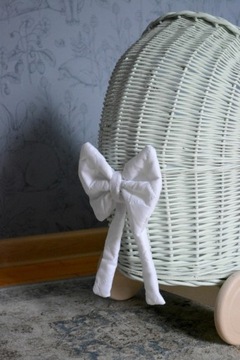 Плетеная коляска для кукол MINT, толкатель + постельное белье