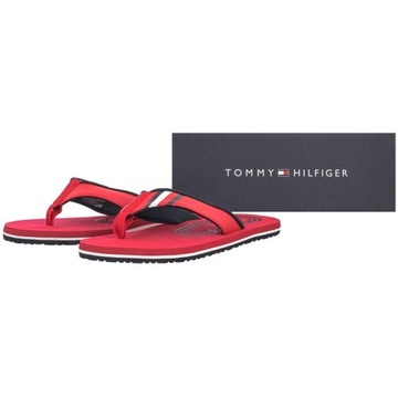 Buty Japonki Tommy Hilfiger Padded Beach Sandal Primary Red Czerwone