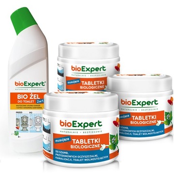 Bakterie do szamba 3x12szt na 3 lata + Bio żel do WC 2w1 750ml BIOEXPERT