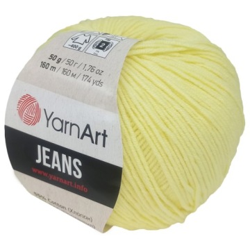 YARNART JEANS 67 пряжа светло-желтого цвета