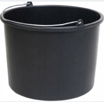 Wiadro budowlane gosodarcze czarne 12l