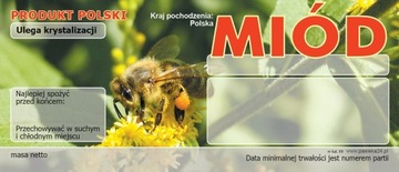 Etykiety na miód - Uniwersalna (100szt) - wzór E9