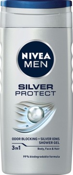 NIVEA SILVER PROTECT Żel pod prysznic męski 3w1 z jonami srebra 250ml