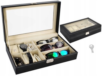 Szkatułka Pudełko Etui Organizer Zegarki i Okulary