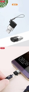 XO adapter przejściówka NB149-C USB-C - microUSB czarny