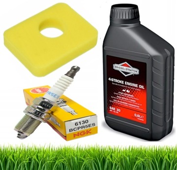 OLEJ DO KOSIARKI 4-SUW BRIGGS SAE30 0,6L + FILTR 450E 500E 799579 + ŚWIECA
