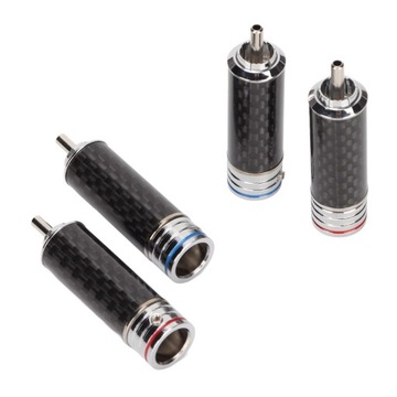 4 шт., хромированный аудиоразъем RCA из углеродного волокна, диаметр 8 мм JL