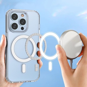 Гибкий магнитный гелевый чехол для iPhone 15 Pro с MagSafe, прозрачный