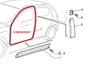 ALFA ROMEO 147 3-D ПРОКЛАДКА ДВЕРИ ЛЕВАЯ
