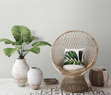 ОБОИ НАСТЕННЫЕ БЕЛЫЕ ПЛОТНЫЕ ИМИТАЦИЯ ШТУКАТУРКИ, ГЛЯНЦЕВЫЙ ВИНИЛ С БЛЕСКАМИ НА НЕПОЛЕВОМ