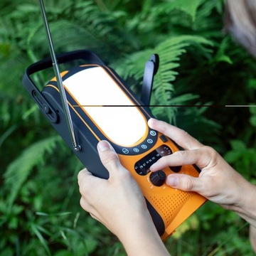 АВАРИЙНАЯ СОЛНЕЧНАЯ РАДИОДИНАМО СВЕТОДИОДНАЯ ЛАМПА 6000мАч