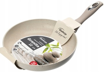 PATELNIA INDUKCYJNA NIEPRZYWIERALNA 22CM EFEKT KAMIENIA BEŻOWA KLASYCZNA
