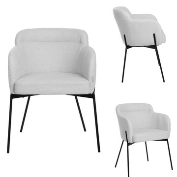 Krzesło DO KUCHNI JADALNI SALONU FLUFFY w tkaninie TEDDY 57x60x78 cm HOMLA