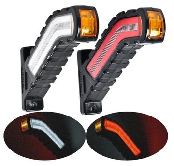 KOMPLET L/P OBRYSÓWKI BOCZNE LED OBRYSOWE DYNAMICZNE KIERUNKOWSKAZY 12V 24V