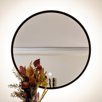 ЗЕРКАЛО СО СВЕТОДИОДНОЙ ПОДСВЕТКОЙ, диаметр 80 СМ, КРУГЛОЕ В РАМКЕ